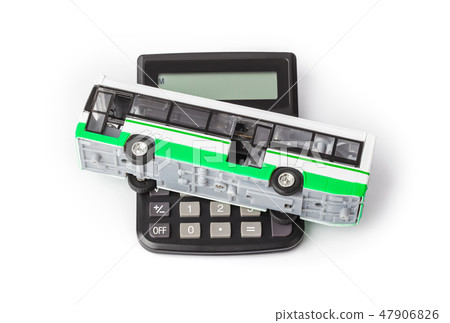 Calculator and toy bus 47906826
