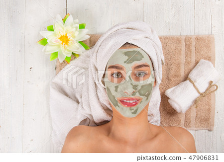 Young healthy woman with face mask. Young healthy woman with face mask. 47906831