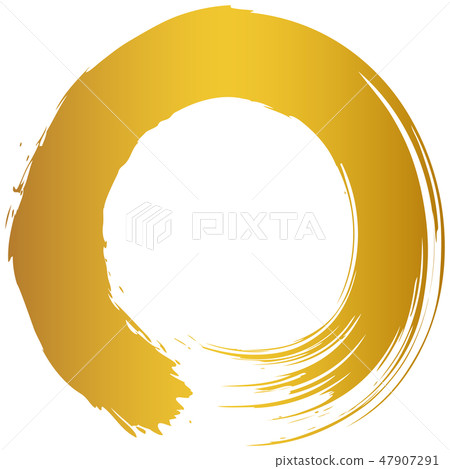 Round circle Gold brush character 47907291