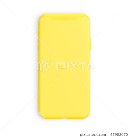 Download Smartphone Mockup yellow color minimal concept. - 스톡일러스트 ...