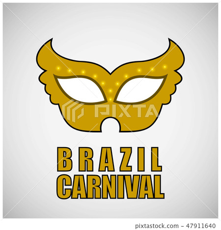 yellow carnival mask and typography 47911640