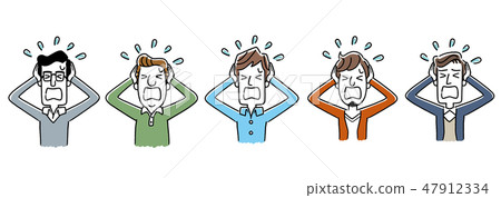 Multiple men: panicking, troubled 47912334