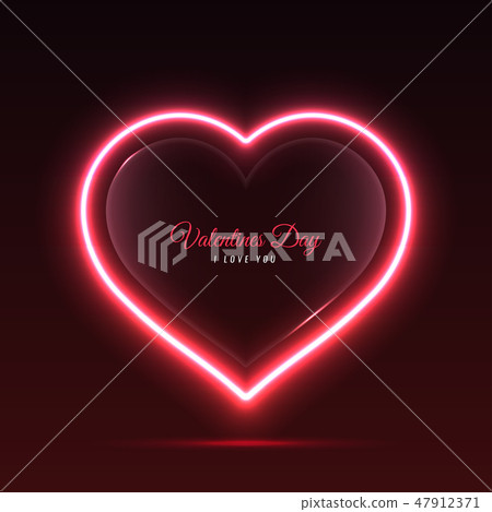 Banner Screen Neon Heart 47912371
