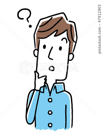 Young man: doubt, think Young man: doubt, think 47912903