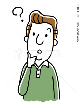 Middle-aged man: doubt, think Middle-aged man: doubt, think 47913036