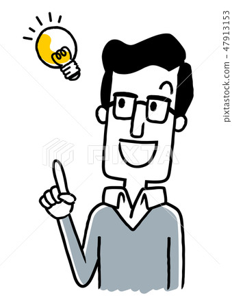 Young man: idea, inspiration - Stock Illustration [47913153] - PIXTA