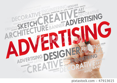 ADVERTISING word cloud with marker ADVERTISING word cloud with marker 47913615