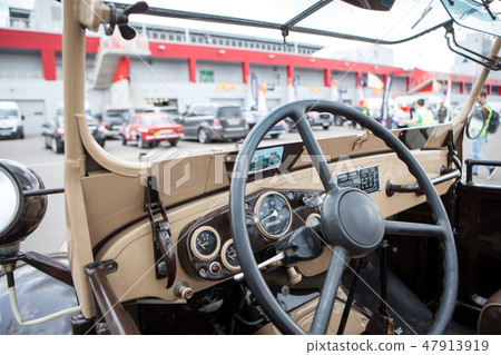 The interior of the Soviet retro car The interior of the Soviet retro car 47913919