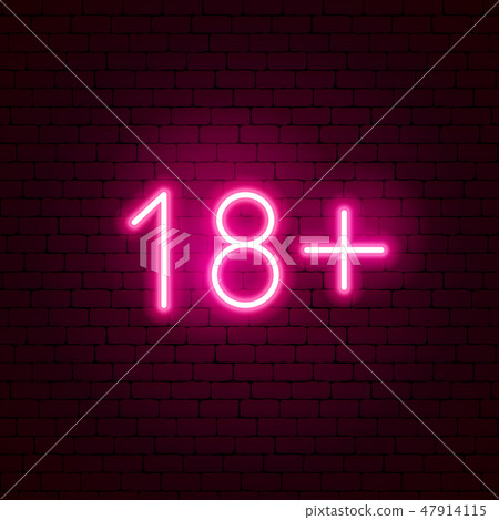18+ Neon Sign 47914115