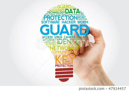 GUARD bulb word cloud with marker 47914457