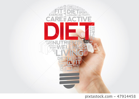 DIET bulb word cloud with marker 47914458