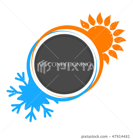 House heating and cooling the sun and snowflake House heating and cooling the sun and snowflake 47914481