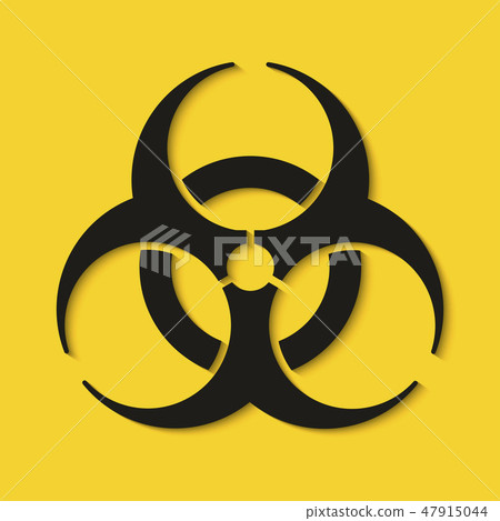 Biohazard dangerous sign isolated on yellow background. Vector illustration Biohazard dangerous sign isolated on yellow background. Vector illustration 47915044