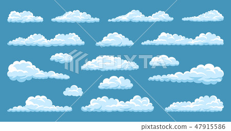 Set of cartoon clouds 47915586