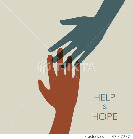 Earth tone color help and hope hands template 47917287