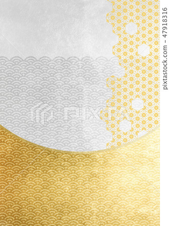 Qinghai wave foil cherry blossoms gold silver white image (background material) 47918316