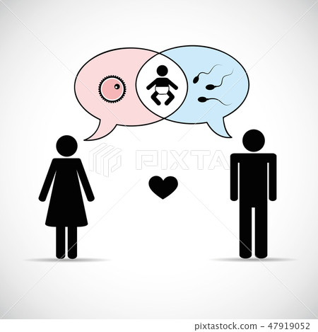 man and woman talking about baby pictogram 47919052