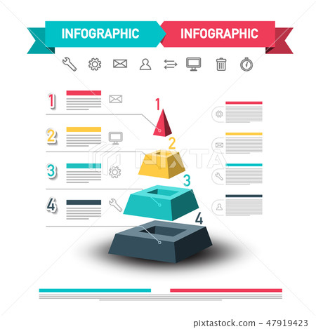 Infographic Design with Pyramid and Data Flow. Infographic Design with Pyramid and Data Flow. 47919423
