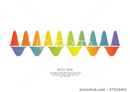 Pulse music player. Audio colorful wave logo Pulse music player. Audio colorful wave logo 47919461