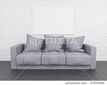 Modern sofa in an interior room view Modern sofa in an interior room view 47920068