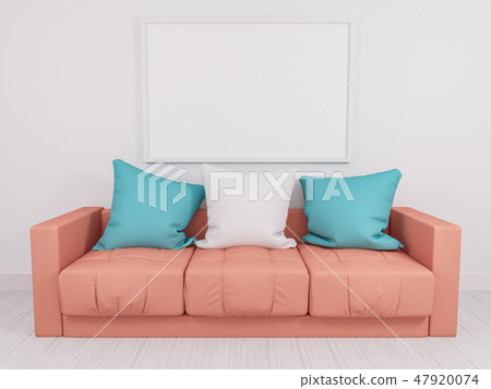 Modern sofa in an interior room view Modern sofa in an interior room view 47920074