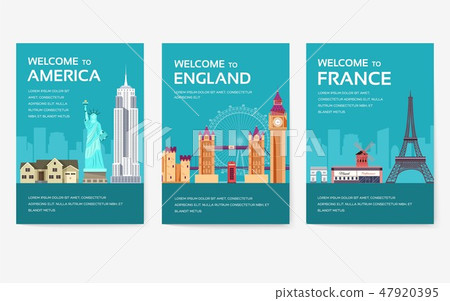 Country of USA, England, China, Frnace, Russia, Thailand, Japan, Italy cards set. Travel of the Country of USA, England, China, Frnace, Russia, Thailand, Japan, Italy cards set. Travel of the 47920395