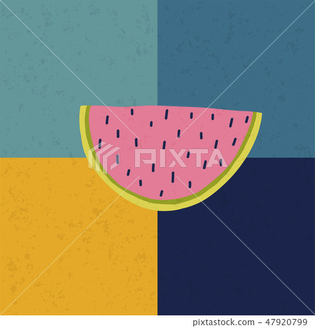 Doodle illustration with watermelon. 47920799