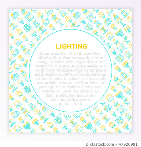Lighting concept with thin line icons 47920991