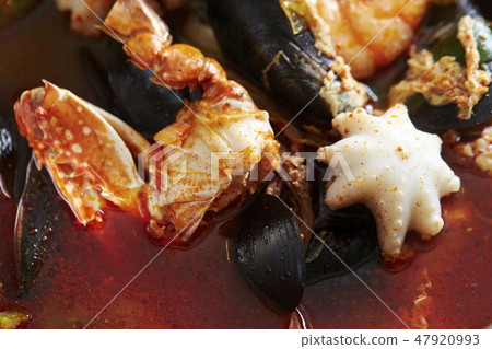 Korean seafood pot Korean food 47920993