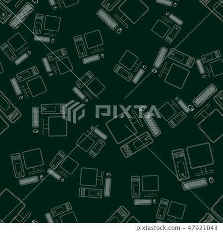 seamless pattern with desktop pc. computer print 47921043