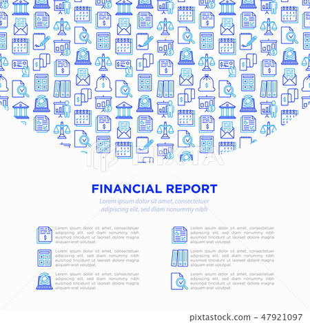 Financial report concept with thin line icons Financial report concept with thin line icons 47921097
