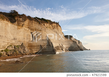 Beautiful coastline with cliffs in Corfu 47921599