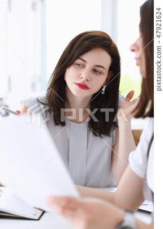 Beautiful businesswoman portrait at workplace Beautiful businesswoman portrait at workplace 47921624