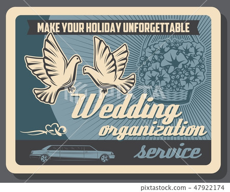 Wedding organization, limousine and flower service 47922174