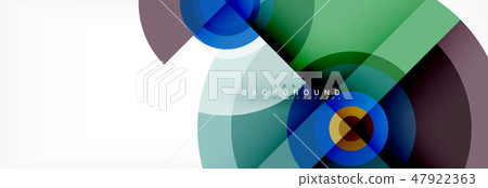 Minimal geometric circles and triangles abstract background, techno modern design, poster template 47922363