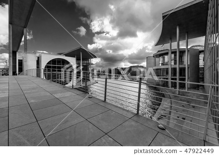 Modern architecture in Berlin in black-and-white 47922449