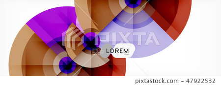 Minimal geometric circles and triangles abstract background, techno modern design, poster template 47922532