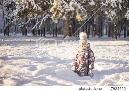 Healthy breath. Cold weather portrait Healthy breath. Cold weather portrait 47922533