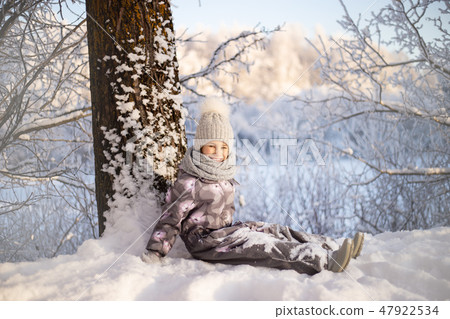 Healthy breath. Cold weather portrait Healthy breath. Cold weather portrait 47922534