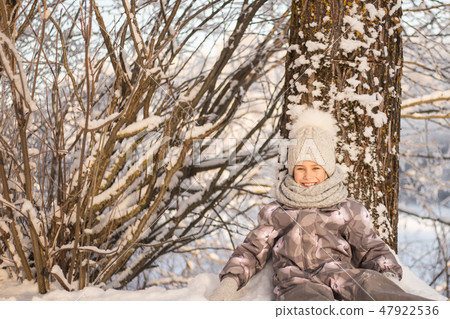 Healthy breath. Cold weather portrait 47922536