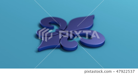 Mardi Gras Fleur-de-Lis Blue. 3D Render Illustration Mardi Gras Fleur-de-Lis Blue. 3D Render Illustration 47922537