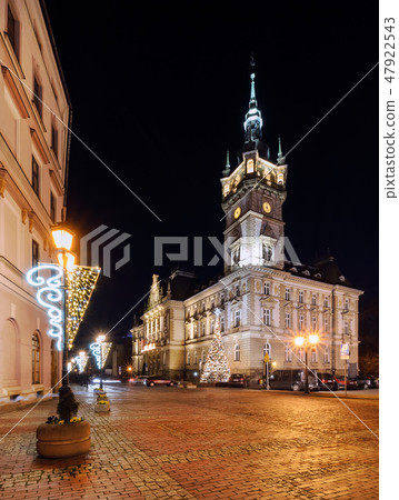 Night view on the center of Bielsko-Biala, 47922543