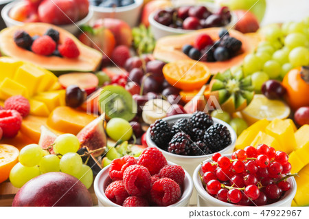 Raw fruits berries platter Raw fruits berries platter 47922967