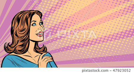 Pop art woman profile 47923052