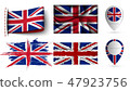 set of United Kingdom flags collection isolated 47923756