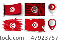 set of tunisia flags collection isolated 47923757