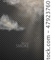 set of vector clouds and smoke on transparent 47923760