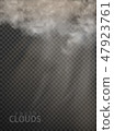 set of vector clouds and smoke on transparent 47923761