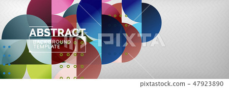 Abstract background, geometric composition, dynamic circles and round shapes design template 47923890