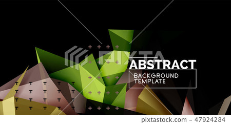 Vector triangular 3d geometric shapes background, modern poster design 47924284